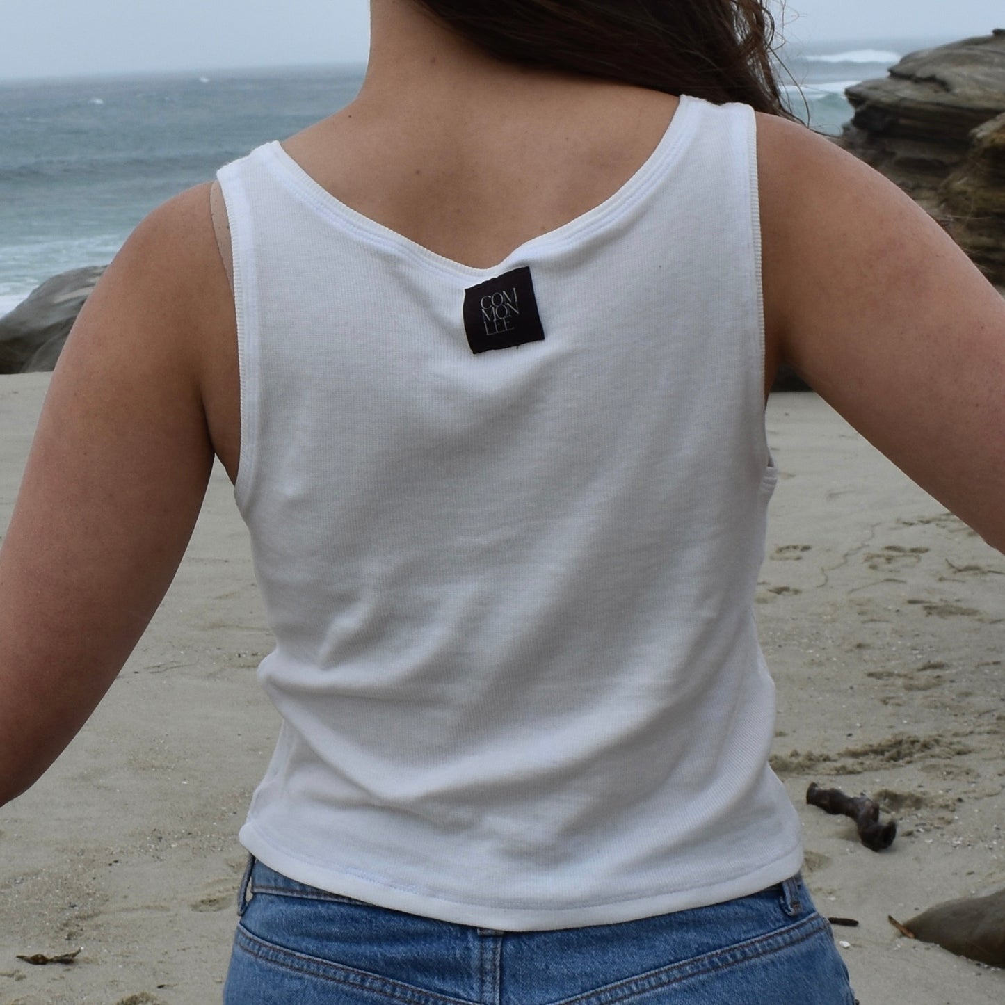 ribbed tank top in Cloud