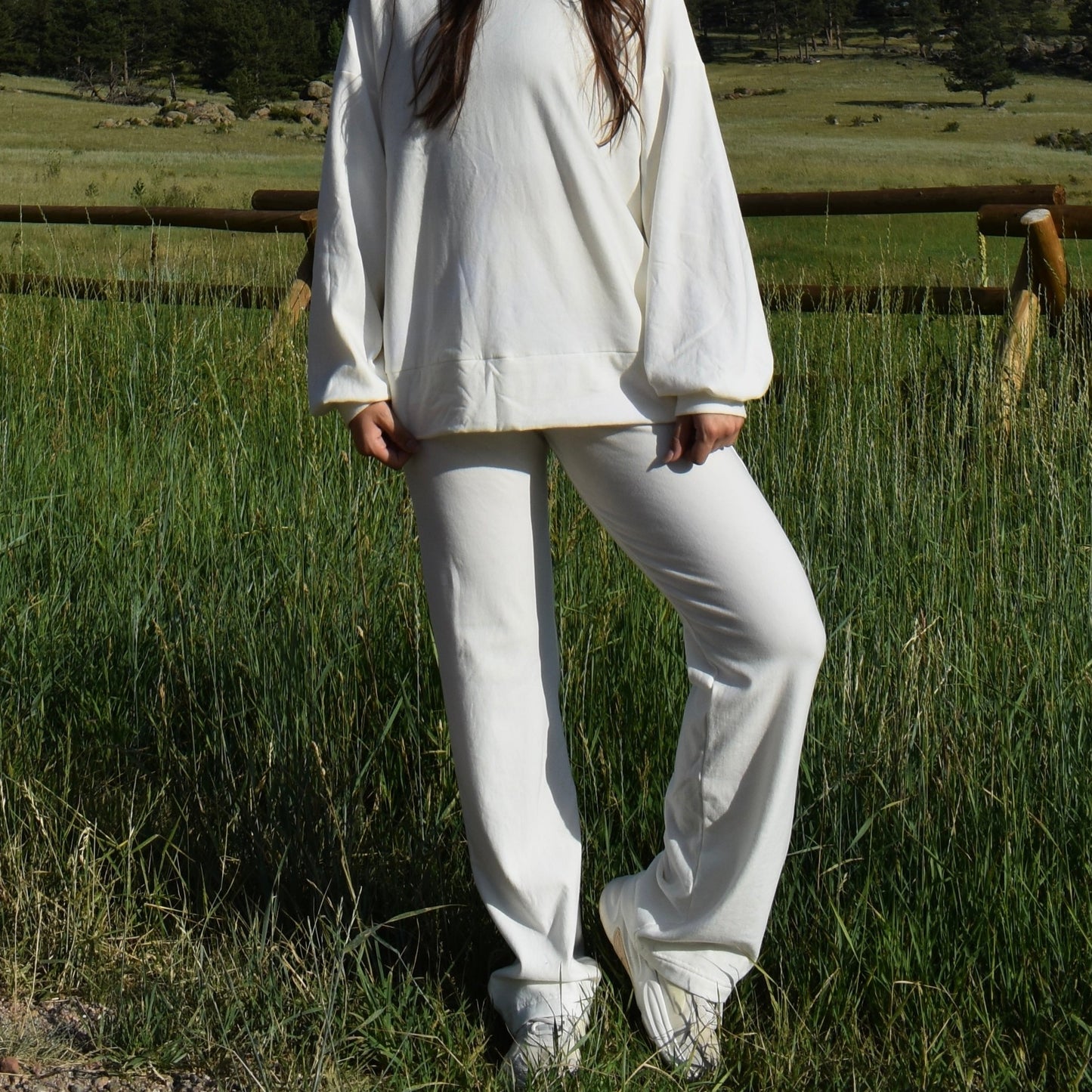 straight leg sweatpant in Cloud