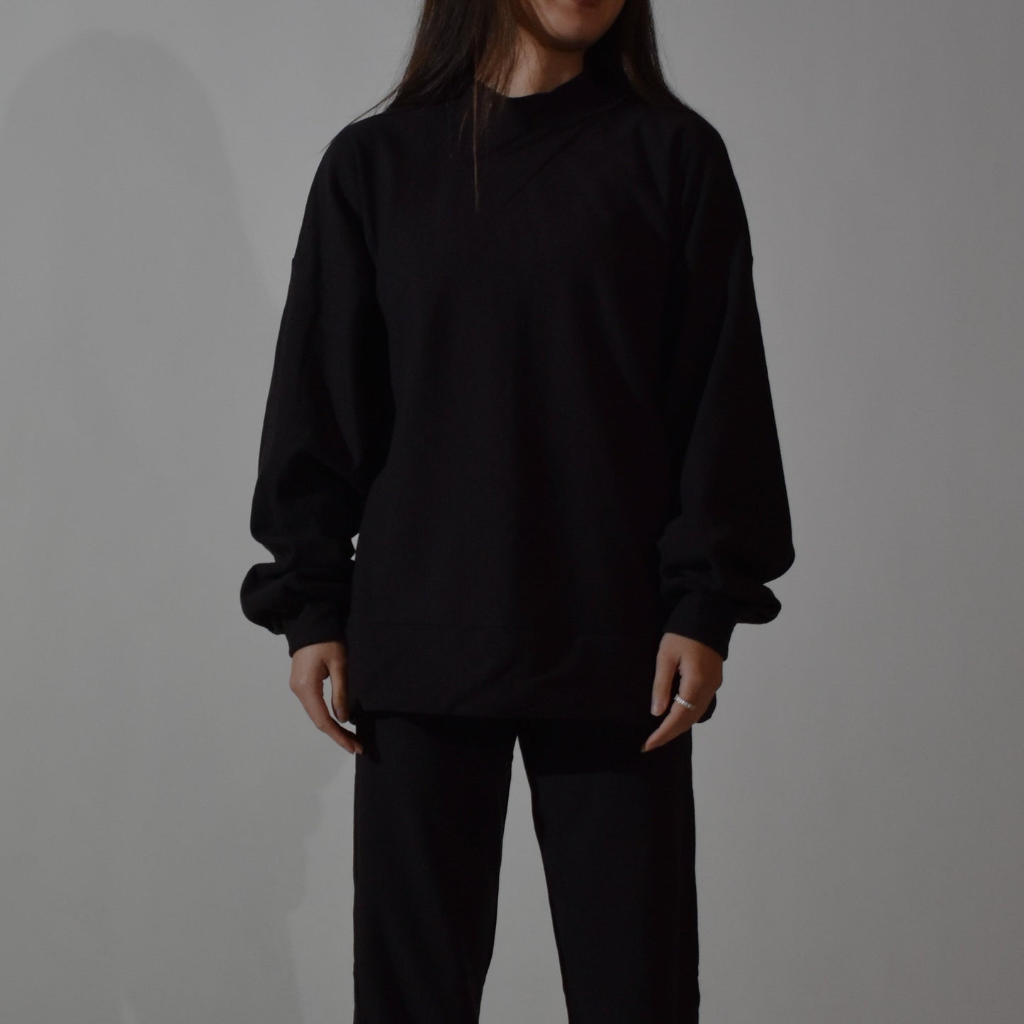 Oversized Crewneck Sweatshirt in Espresso