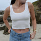 ribbed tank top in Cloud