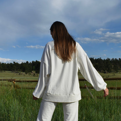 Oversized crewneck sweatshirt in Cloud