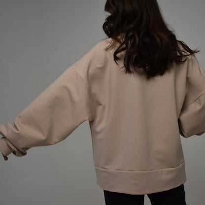 Oversized Crewneck Sweatshirt in Oat