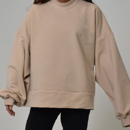 Oversized Crewneck Sweatshirt in Oat