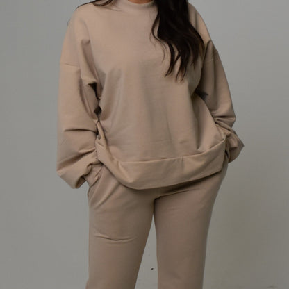 Oversized Crewneck Sweatshirt in Oat